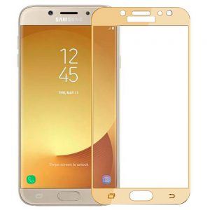 Захисне скло для SAMSUNG J330 Galaxy J3 (2017)  (0.3 мм, 2.5D, із золотистим Silk Screen покриттям)
