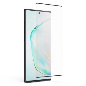 Захисне скло для SAMSUNG N975 Galaxy Note 10 Plus забезпечує роботу сканера відбитків (0.3 мм, 3D чорний)