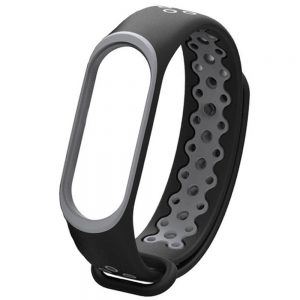 Ремінець Nike Design для Xiaomi Mi Band 3/4 (Чорний/Сірий)