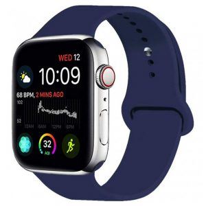 Ремінець силіконовий для Apple watch 42mm / 44mm (Темно-синій)