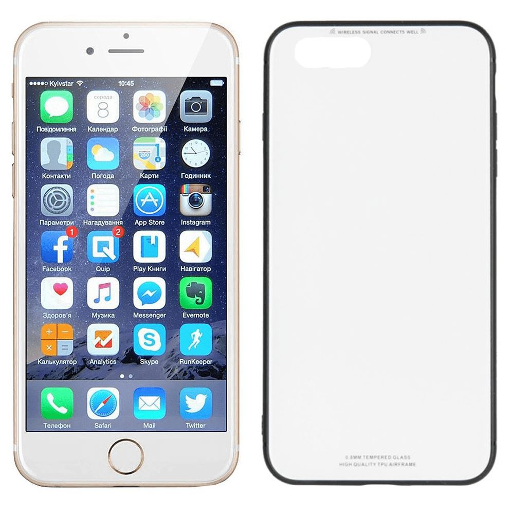 Чохол скляний iPaky для iPhone 6/6S Plus Білий