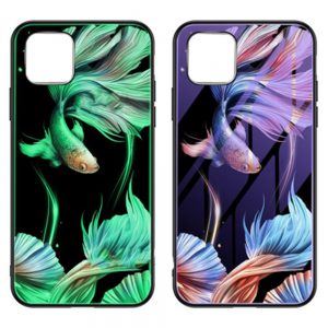 Чохол TPU+Glass світиться в темряві для Apple iPhone 11 Pro Max (6.5") (Рибка)