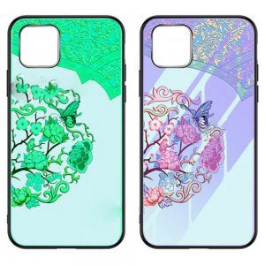 Чохол TPU+Glass світиться в темряві для Apple iPhone 11 Pro (5.8") (Метелик з квітами)