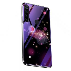Чохол TPU+Glass скляний Fantasy для Xiaomi Redmi Note 8 Бульбашки і квіти