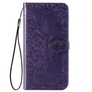 Чохол книжка шкіряний Art з візитницею для Xiaomi Redmi Note 8T (Фіолетовий)