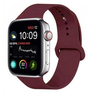 Ремінець силіконовий для Apple watch 42mm / 44mm (Бордовий / Maroon)