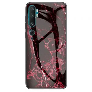 Чохол скляний Luxury Marble для Xiaomi Mi Note 10 / Note 10 Pro / Mi CC9 Pro (Марсала / Бордовий)