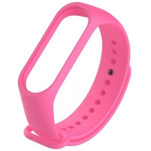 Ремінець силіконовий для фітнес-браслета Xiaomi Mi Band 3/4 Яскраво Рожевий