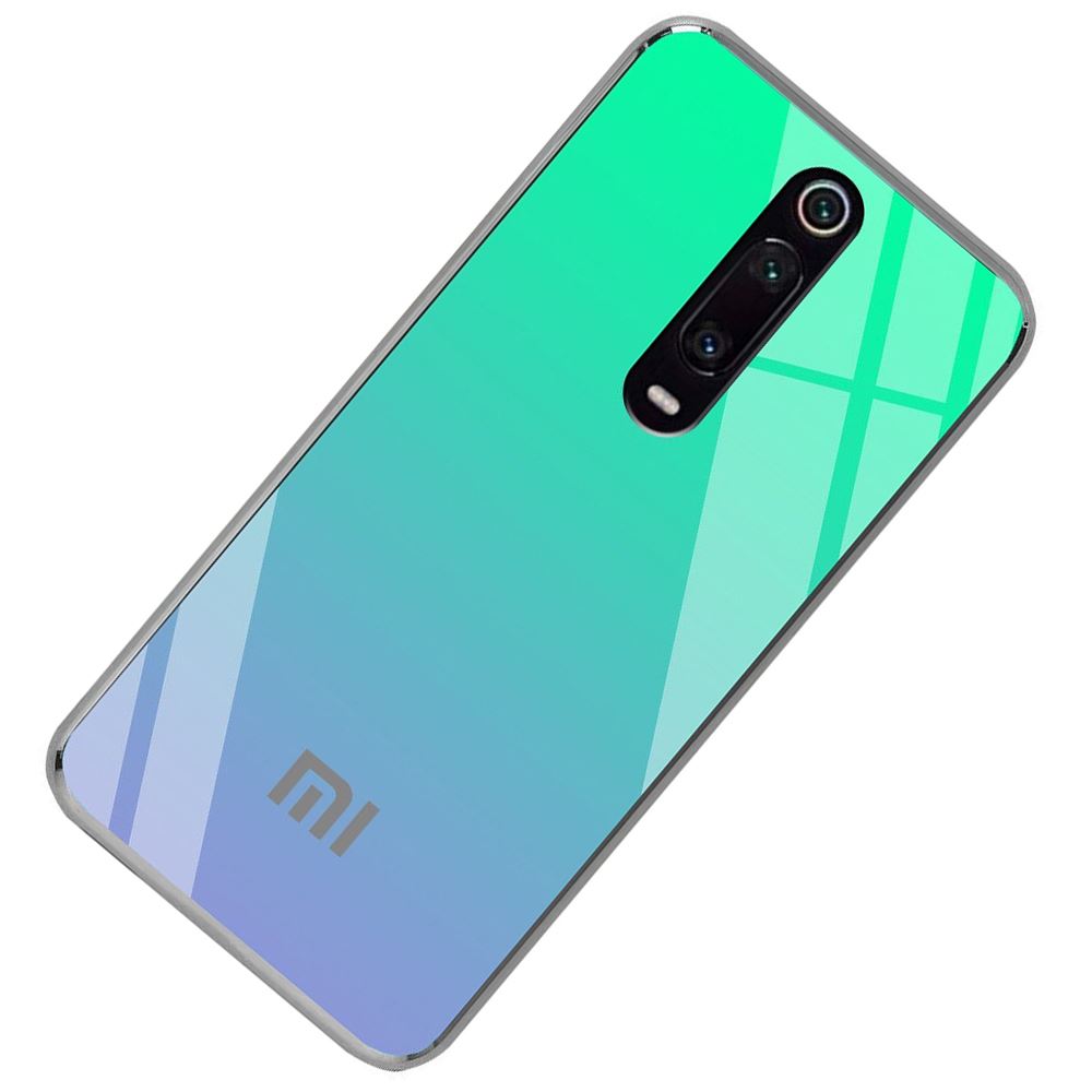 Чохол скляний Gradient Rainbow з лого для Xiaomi Redmi K20 / K20 Pro / Mi9T / Mi9T Pro Зелений - Зображення 3