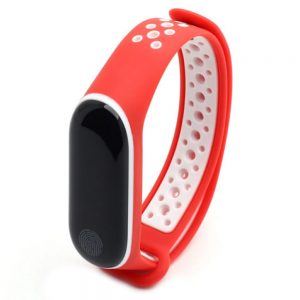 Ремінець Nike Design для Xiaomi Mi Band 3/4 (Червоний/Білий)