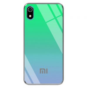 Чохол скляний Gradient Rainbow з лого для Xiaomi Redmi 7A (Зелений)