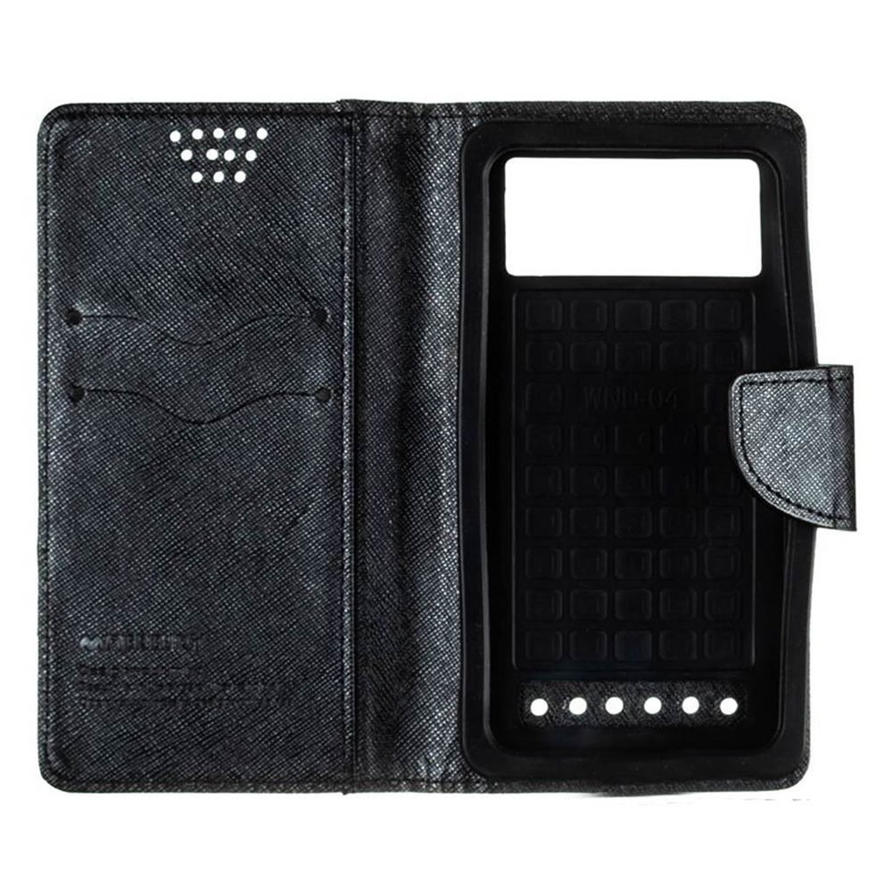 Чохол книжка Goospery Universal Canvas Diary 5.0" Чорний - Зображення 2