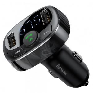 Автомобільний зарядний пристрій з FM-модулятором Baseus T-Typed Wireless MP3 (S-09A) Чорний