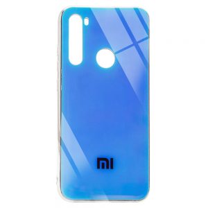 Чохол скляний Gradient Rainbow з лого для Xiaomi Redmi Note 8 Блакитний