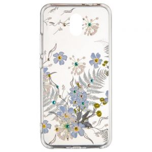 Чохол Diamond Silicon Younicou (New) для Xiaomi Redmi 8a Сині квіти
