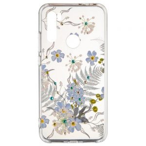 Чохол Diamond Silicon Younicou (New) для Xiaomi Redmi Note 8 Сині квіти