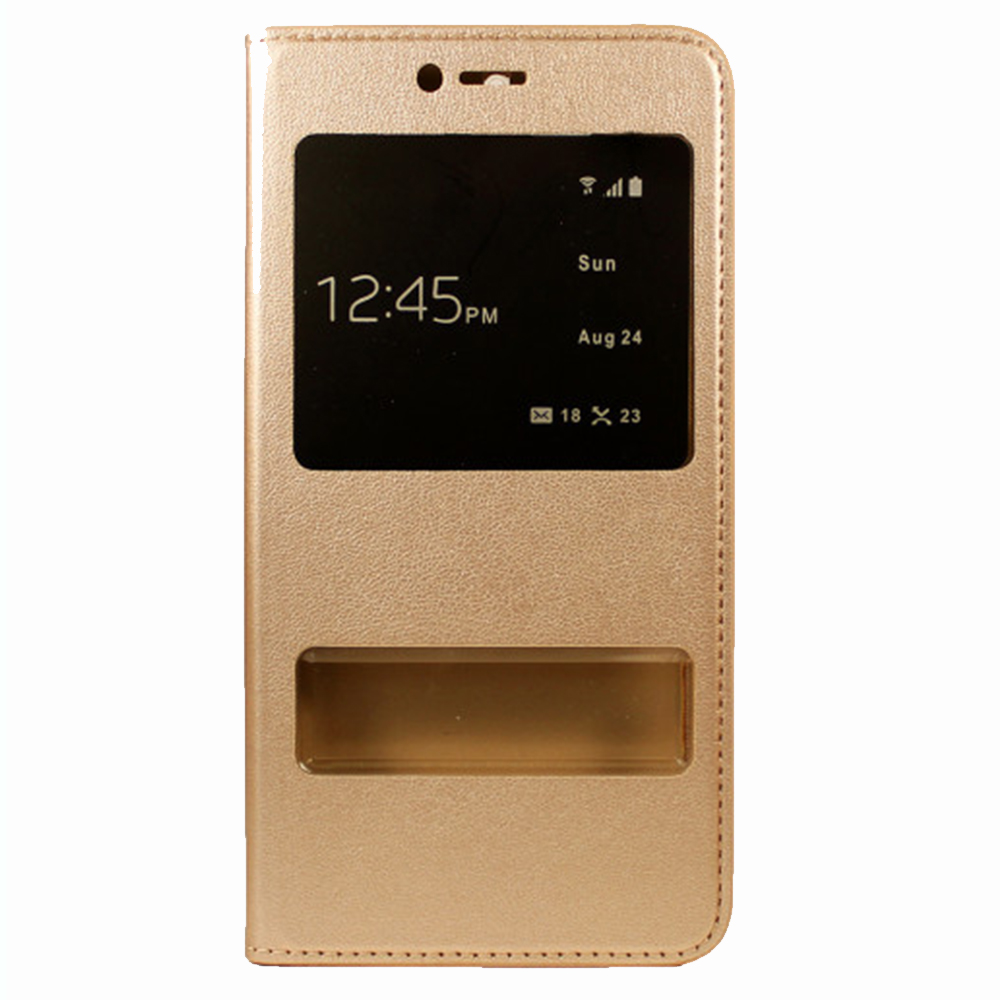 Чохол книжка для Huawei Y5 (2017) with Window Золотий