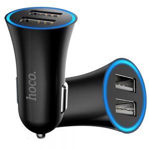 Автомобільний зарядний пристрій Hoco UC204 (2 USB/2.4A) Чорний