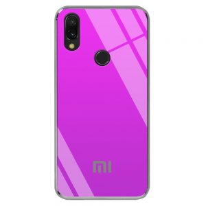 Чохол скляний Gradient Rainbow з лого для Xiaomi Redmi 7 Фіолетовий