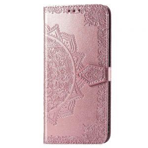 Чохол книжка шкіряний Art з візитницею для Xiaomi Redmi Note 8T (Рожевий)