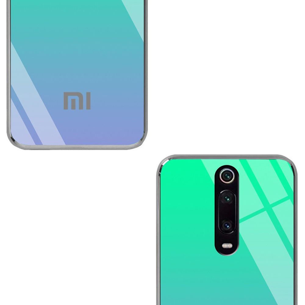 Чохол скляний Gradient Rainbow з лого для Xiaomi Redmi K20 / K20 Pro / Mi9T / Mi9T Pro Зелений - Зображення 4