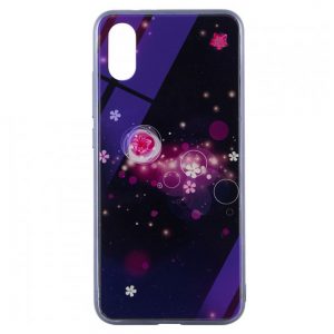 Чохол TPU+Glass скляний Fantasy для Xiaomi Redmi 7A Бульбашки і квіти