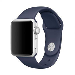 Ремінець силіконовий для Apple watch 42mm / 44mm (Синій / Midnight Blue)