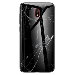 Чохол скляний Luxury Marble для Xiaomi Redmi 8a Чорний