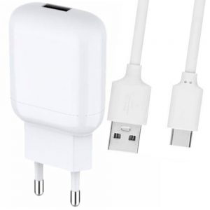 Мережевий зарядний пристрiй Jellico C22 1USB 2.1A + Type-C кабель Білий