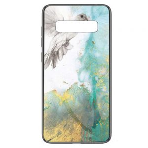 Чохол скляний Luxury Marble для Samsung Galaxy S10 Голуб