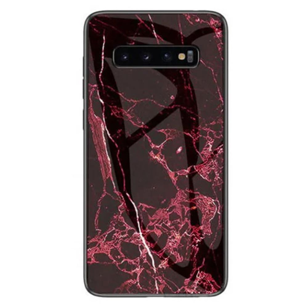 Чохол скляний Luxury Marble для Samsung Galaxy S10 Марсала