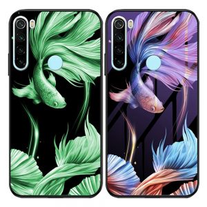 Чохол TPU+Glass світиться в темряві для Xiaomi Redmi Note 8 (Рибка)