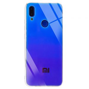 Чохол скляний Gradient Rainbow з лого для Xiaomi Redmi 7 Синій