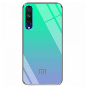 Чохол скляний Gradient Rainbow з лого для Xiaomi Mi A3 (CC9e) Зелений
