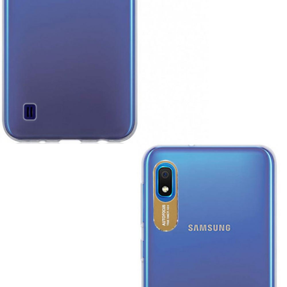 Чохол TPU Epic clear flash для Samsung Galaxy A10 (A105F) Прозорий / Золотий - Зображення 4
