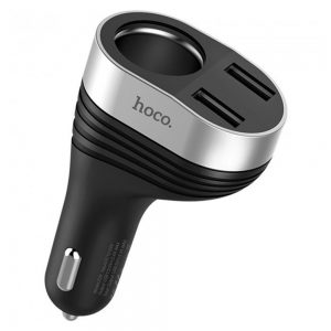 Автомобільний зарядний пристрій Hoco Z29 Display (2USB/3.1A) + (Cigarette Lighter Car) Чорний/Срібний