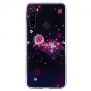 Чохол TPU+Glass скляний Fantasy для Xiaomi Redmi Note 8T Бульбашки і квіти