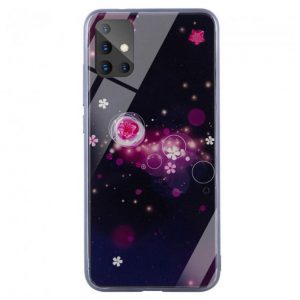 Чохол TPU+Glass скляний Fantasy для Samsung A51/A515 Пузирці і Квіти