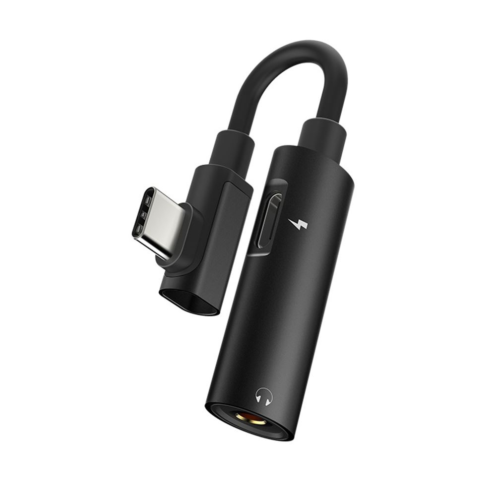 Адаптер-перехідник Hoco LS19 2в1 Type-C -Type-C + 3.5mm Чорний - Зображення 3
