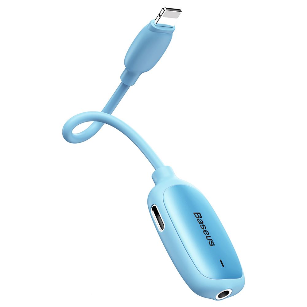 Адаптер-перехідник Baseus 3 в 1 iP Male to Dual iP - 3.5mm Female L51 Синій - Зображення 2