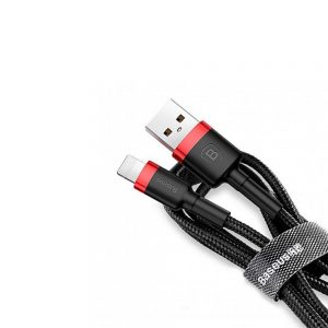Кабель Baseus Cafule USB Lightning 2.4A 1м Чорний/Червоний