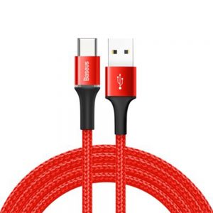 Кабель Baseus Halo Data USB Type-C 3A 1м Червоний