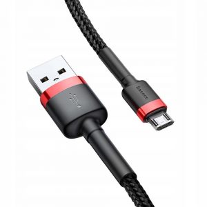 Кабель Baseus Cafule USB Lightning 2A 3m Чорний/Червоний