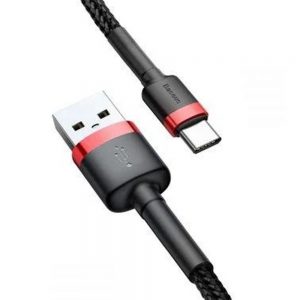 Кабель Baseus Cafule USB Type-C 2A 2м Чорний/Червоний