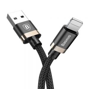 Кабель Baseus Cafule USB Lightning 2A 3m Чорний/Золотий