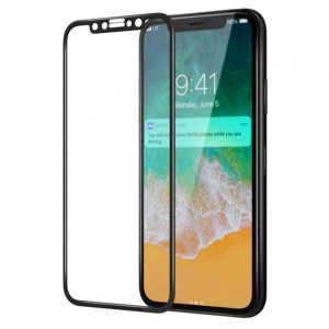 Захисне скло для APPLE iPhone X/XS/11 Pro Silicone Edge (0.3 мм, 4D чорний) Люкс