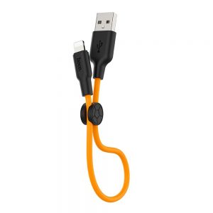 Кабель USB Hoco X21 Lightning Silicone 1m Помаранчевий