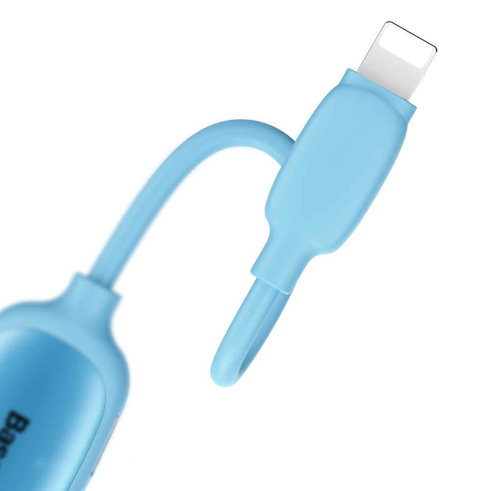 Адаптер-перехідник Baseus 3 в 1 iP Male to Dual iP - 3.5mm Female L51 Синій