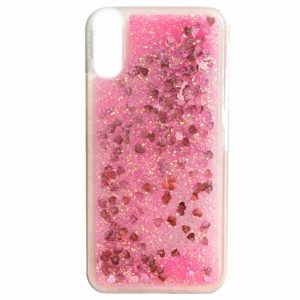 Чохол Lively Glitters для Samsung A750 (A7 2018) Рожеве Серце