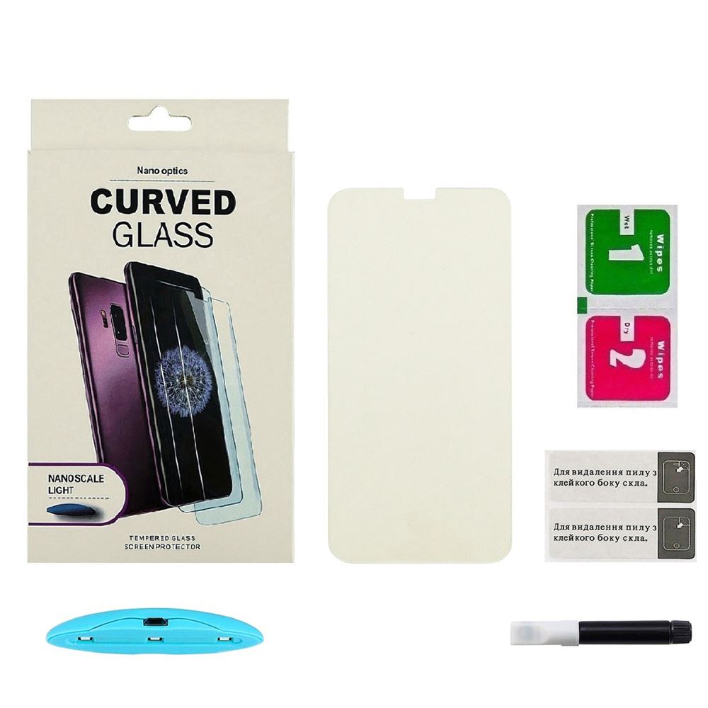 Захисне скло UV в комплекті з UV клеєм і лампою для APPLE iPhone XS Max / 11 Pro Max (0.25 мм, 3D, прозорий) - Зображення 3